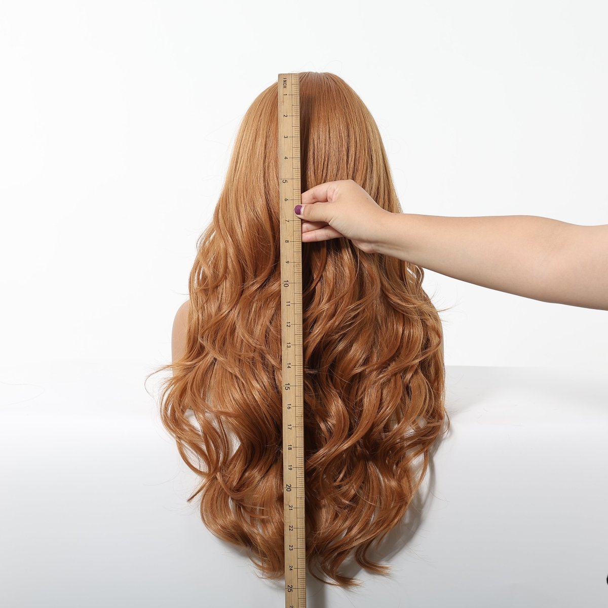 Copper Cinnamon Waves with Blunt Fringe Wig - MARKETPLACE | Ginger, Fringe, Synthetic Hair | Milk &amp; Honey Wigs