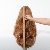 Copper Cinnamon Waves with Blunt Fringe Wig - MARKETPLACE | Ginger, Fringe, Synthetic Hair | Milk & Honey Wigs