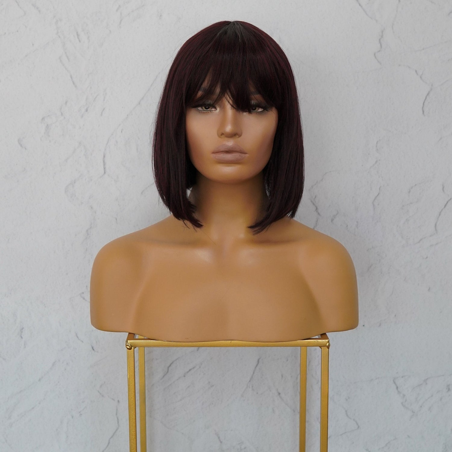 COURTNEY Burgundy Fringe Wig | Milk &amp; Honey Wigs