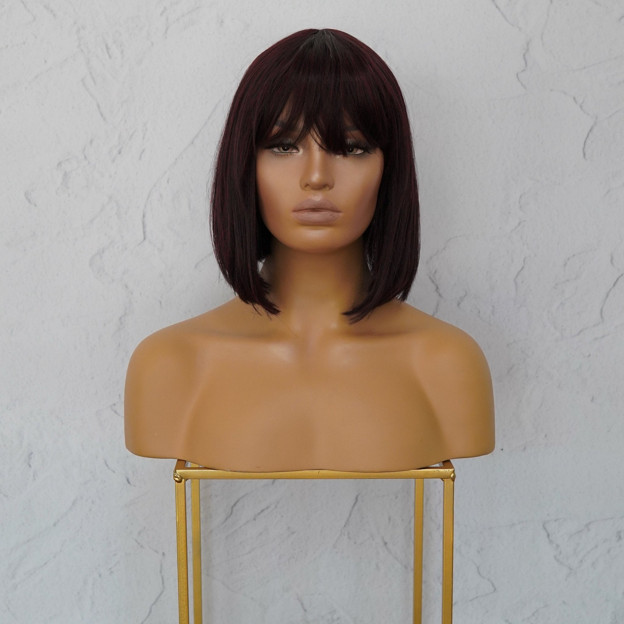 COURTNEY Burgundy Fringe Wig | Milk &amp; Honey Wigs