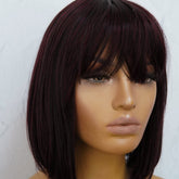 COURTNEY Burgundy Fringe Wig | Milk & Honey Wigs