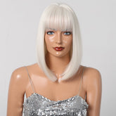 Creamy White Short Platinum Bob Wig - MARKETPLACE | White, Fringe, Synthetic Hair | Milk & Honey Wigs
