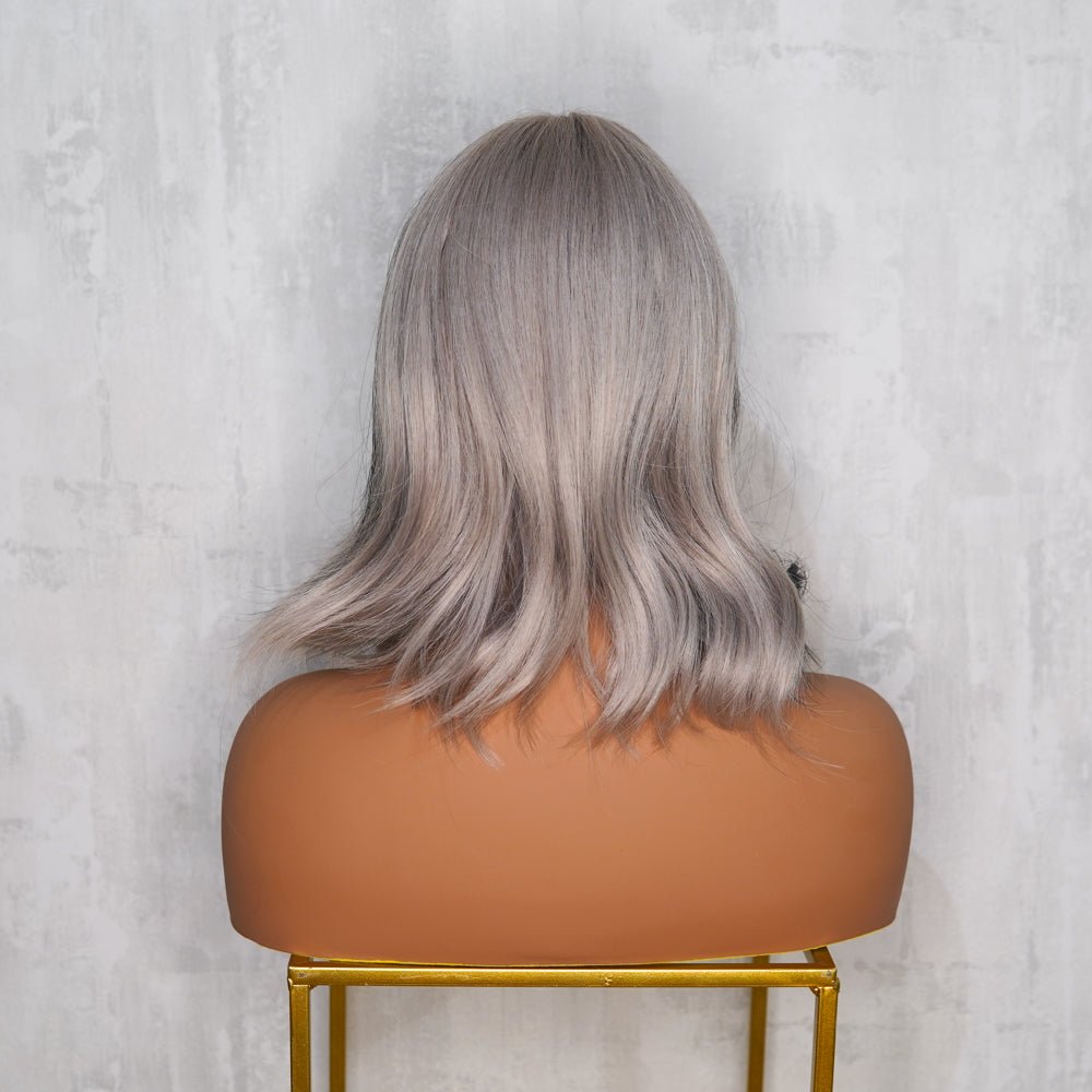CRUELA - Half Grey Black - Fringe Wig | Grey, 12 Inch &amp; Shorter, Fringe, Synthetic Hair | Milk &amp; Honey Wigs