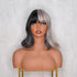 CRUELA half grey black synthetic wavy fringe bob wig | Milk & Honey Wigs