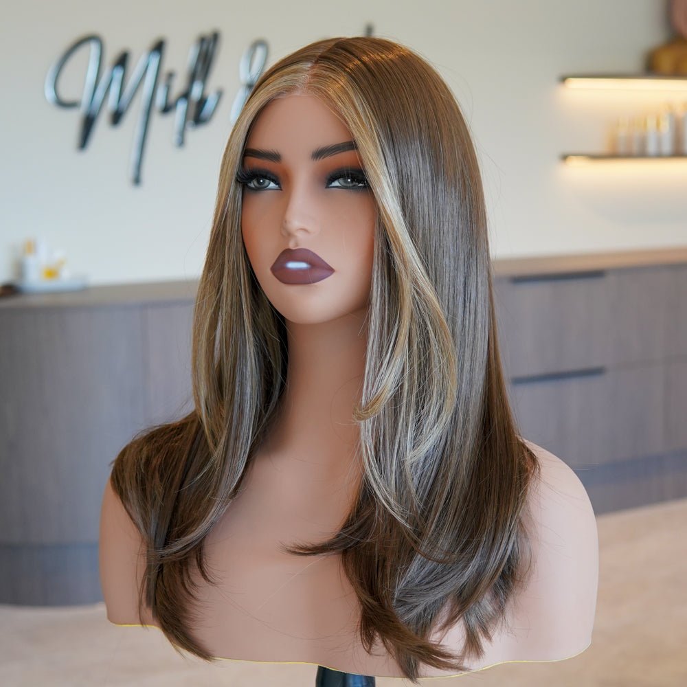 DAHLIA Silk Mono Top Lace Front Wig - Milk &amp; Honey Wigs