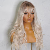 DAISY - Blonde Ombre - Fringe Wig | Blonde, 24 Inch, Fringe, Synthetic Hair | Milk & Honey Wigs