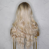 DAISY - Blonde Ombre - Fringe Wig | Blonde, 24 Inch, Fringe, Synthetic Hair | Milk & Honey Wigs
