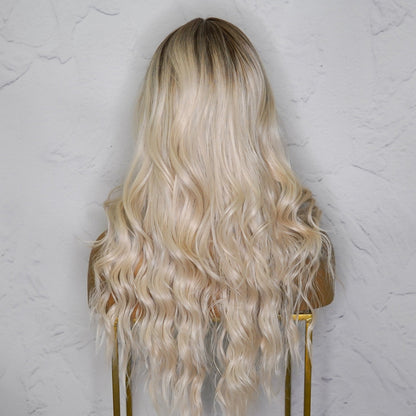 DAISY - Blonde Ombre - Fringe Wig | Blonde, 24 Inch, Fringe, Synthetic Hair | Milk &amp; Honey Wigs