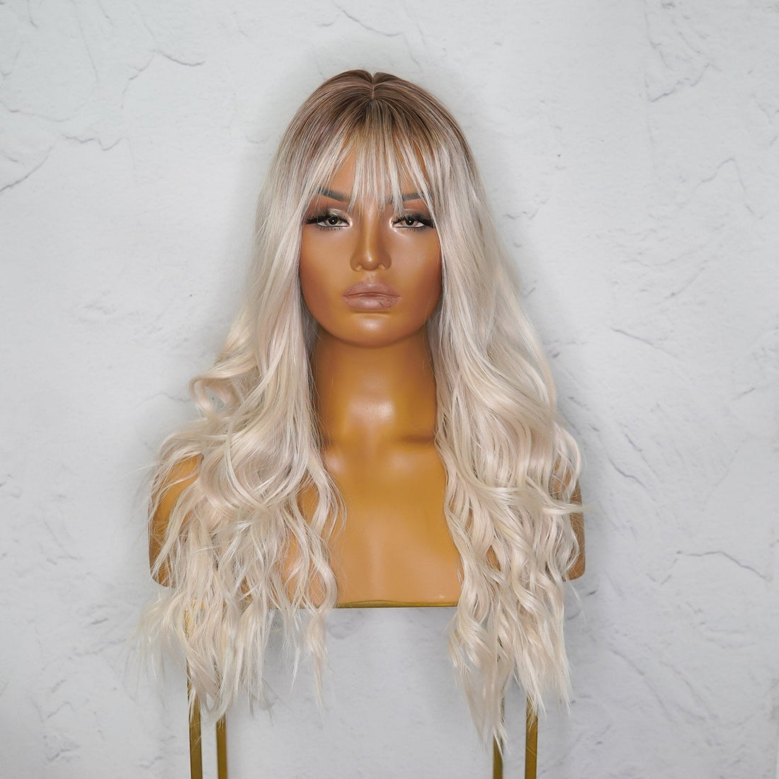 DAISY - Blonde Ombre - Fringe Wig | Blonde, 24 Inch, Fringe, Synthetic Hair | Milk &amp; Honey Wigs