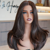 DAPHNE - Brown - Lace Front Wig | Brown, 16 Inch, Mono Lace Front, Synthetic Hair | Milk & Honey Wigs