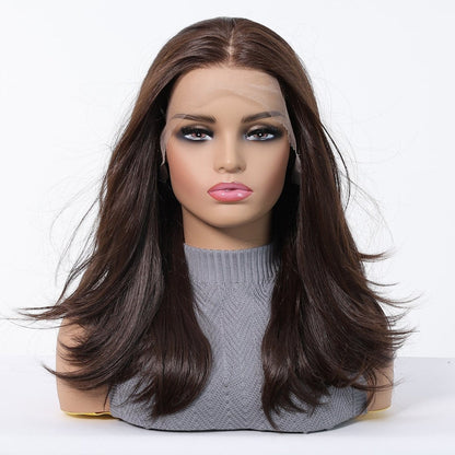 Dark brown synthetic lace front wig | Milk &amp; Honey Wigs