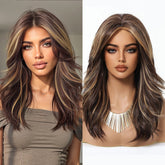 Dark Brown Blonde Highlights Wig - MARKETPLACE | Brown, Fringe, Synthetic Hair | Milk & Honey Wigs