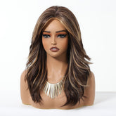 Dark Brown Blonde Highlights Wig - MARKETPLACE | Brown, Fringe, Synthetic Hair | Milk & Honey Wigs