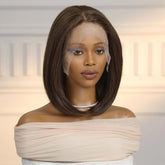 Dark Brown Bob 13x6 Lace Front Wig - MARKETPLACE | Brown, 13x6 Lace Front, Synthetic Hair | Milk & Honey Wigs