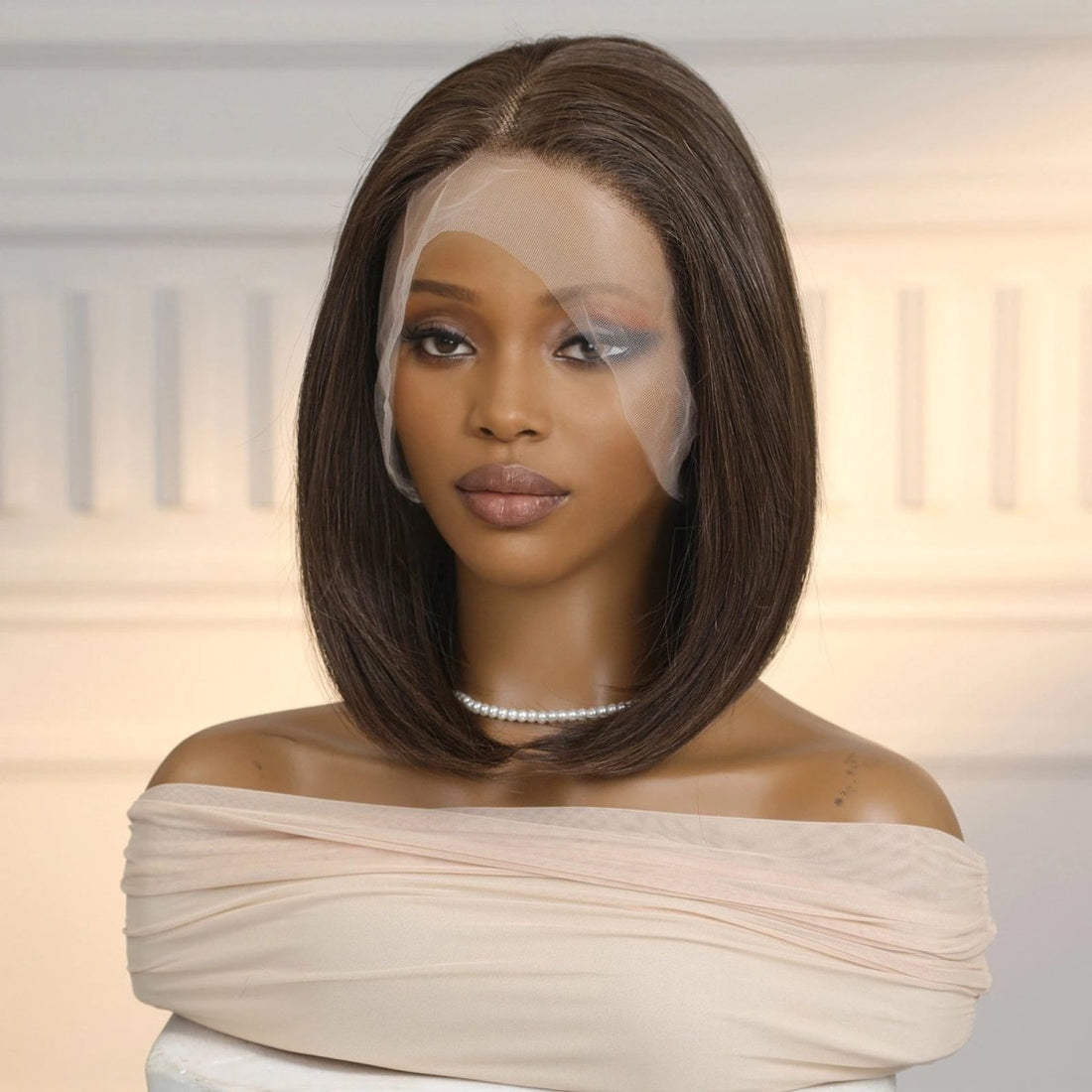 Dark Brown Bob 13x6 Lace Front Wig - MARKETPLACE | Brown, 13x6 Lace Front, Synthetic Hair | Milk &amp; Honey Wigs