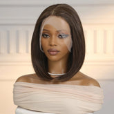 Dark Brown Bob 13x6 Lace Front Wig - MARKETPLACE | Brown, 13x6 Lace Front, Synthetic Hair | Milk & Honey Wigs