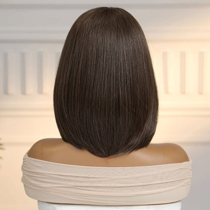 Dark brown synthetic bob lace front wig | Milk &amp; Honey Wigs