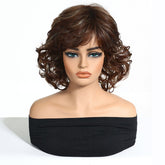 Dark Brown Curl Fringe Wig - MARKETPLACE | Brown, Fringe, Synthetic Hair | Milk & Honey Wigs