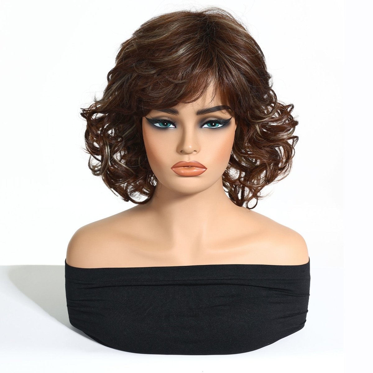 Dark Brown Curl Fringe Wig - MARKETPLACE | Brown, Fringe, Synthetic Hair | Milk &amp; Honey Wigs