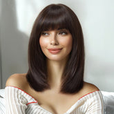 Dark Brown Fringe Wig- MARKETPLACE | Brown, Fringe, Synthetic Hair | Milk & Honey Wigs