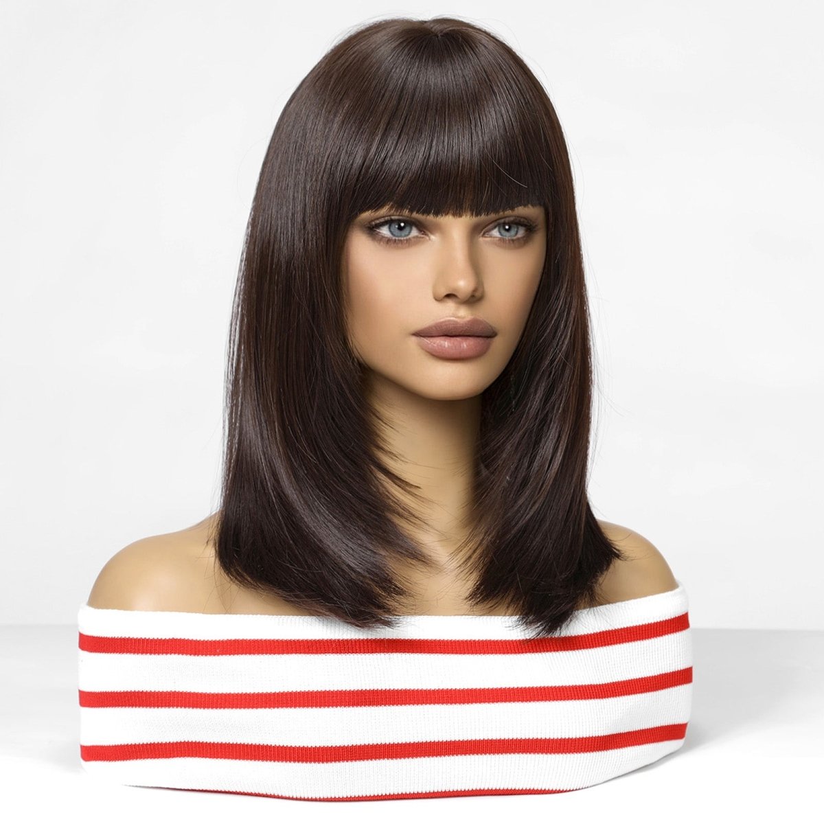 Dark Brown Fringe Wig- MARKETPLACE | Brown, Fringe, Synthetic Hair | Milk &amp; Honey Wigs