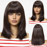 Dark Brown Fringe Wig- MARKETPLACE | Brown, Fringe, Synthetic Hair | Milk & Honey Wigs