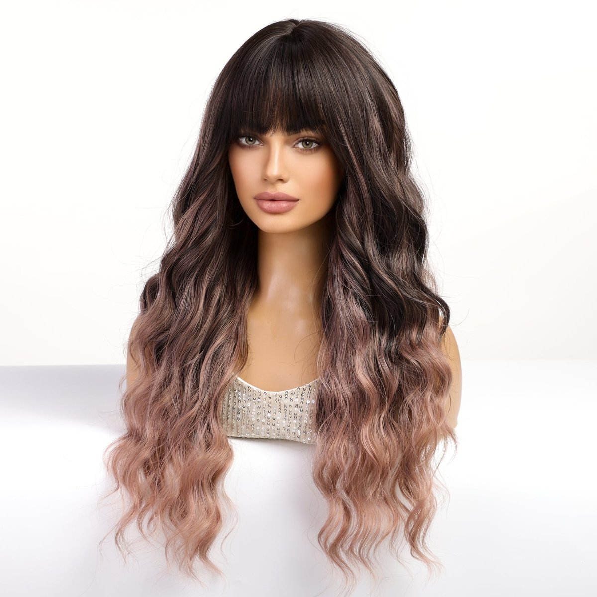 Dark Brown Ombre Wig - MARKETPLACE | Brown, Fringe, Synthetic Hair | Milk &amp; Honey Wigs