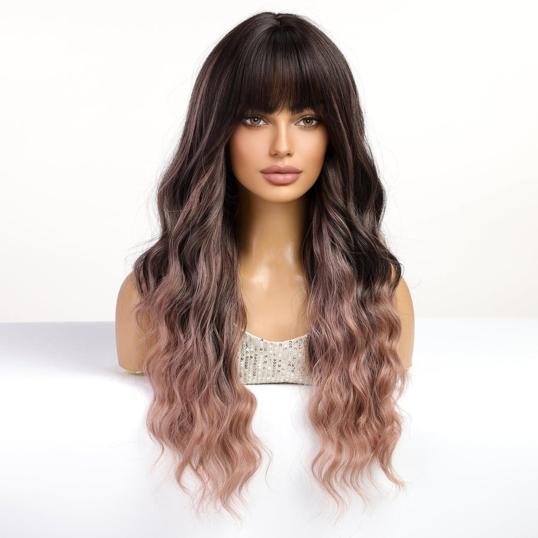Dark Brown Ombre Wig - MARKETPLACE | Brown, Fringe, Synthetic Hair | Milk &amp; Honey Wigs