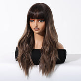 Dark Brown Synthetic Wig - MARKETPLACE | Brown, Fringe, Synthetic Hair | Milk & Honey Wigs
