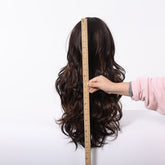 Dark Brown Wig Caramel Highlights Wig - MARKETPLACE | Brown, Fringe, Synthetic Hair | Milk & Honey Wigs