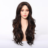 Dark Brown Wig Caramel Highlights Wig - MARKETPLACE | Brown, Fringe, Synthetic Hair | Milk & Honey Wigs
