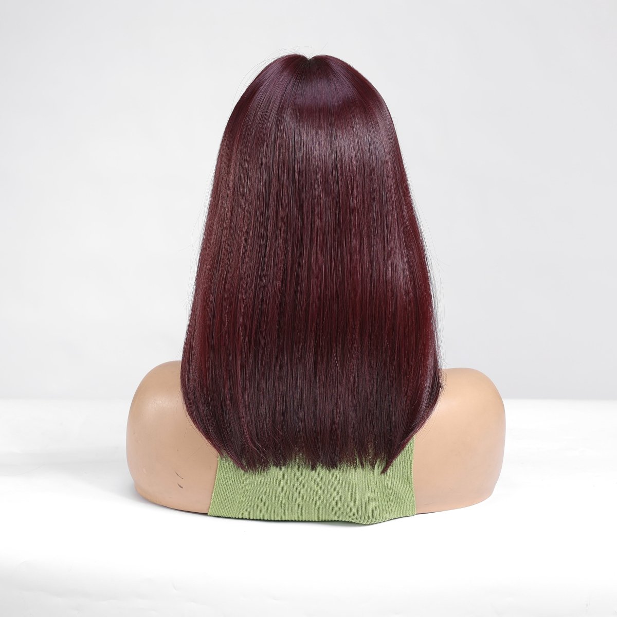 Dark Burgundy Straight with Full Bangs Wig - MARKETPLACE | Red, Fringe, Synthetic Hair | Milk &amp; Honey Wigs