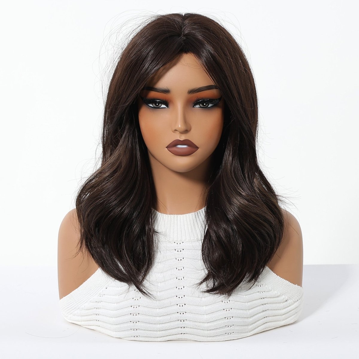 Dark Chocolate Brown Wig - MARKETPLACE | Brown, Fringe, Synthetic Hair | Milk &amp; Honey Wigs