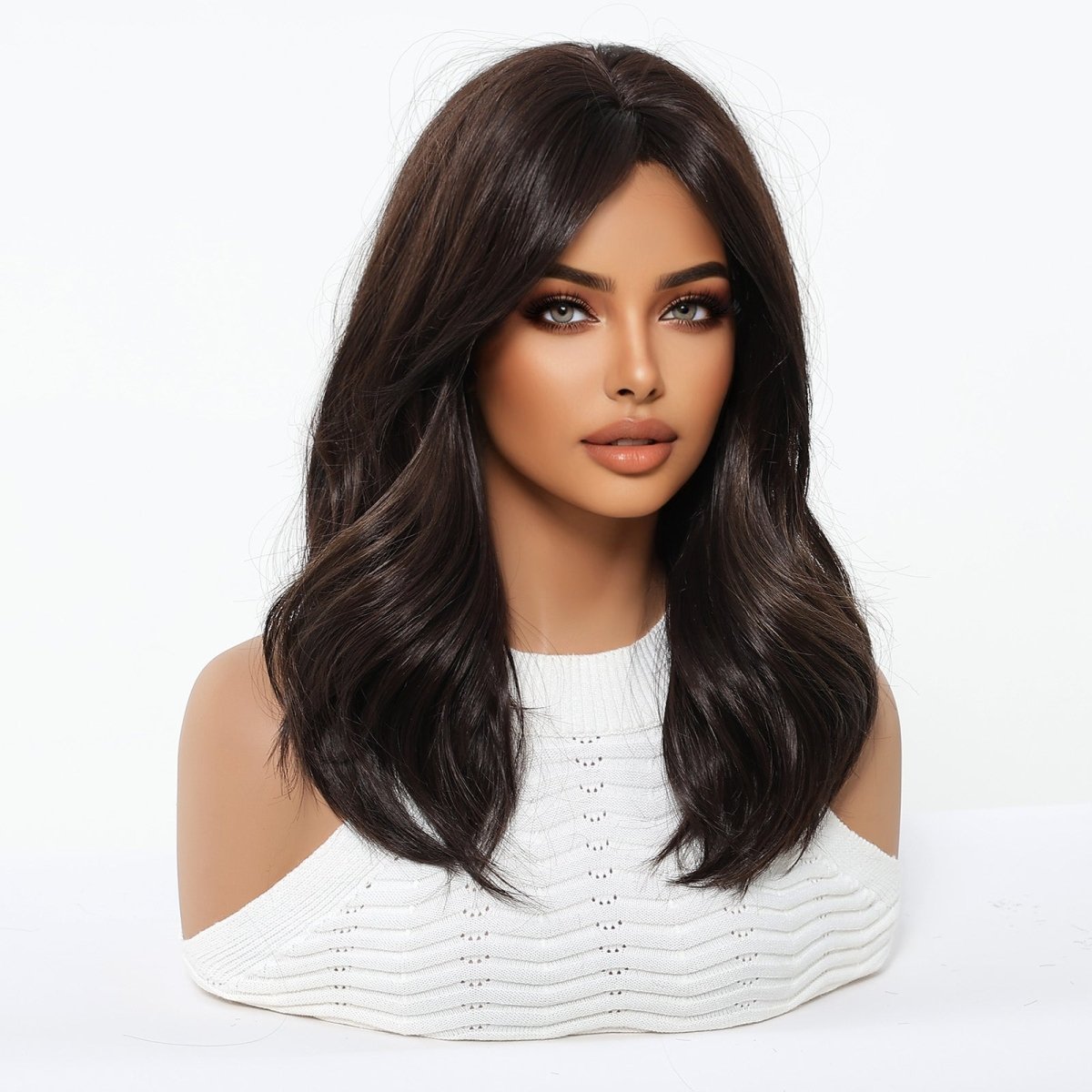 Dark Chocolate Brown Wig - MARKETPLACE | Brown, Fringe, Synthetic Hair | Milk &amp; Honey Wigs