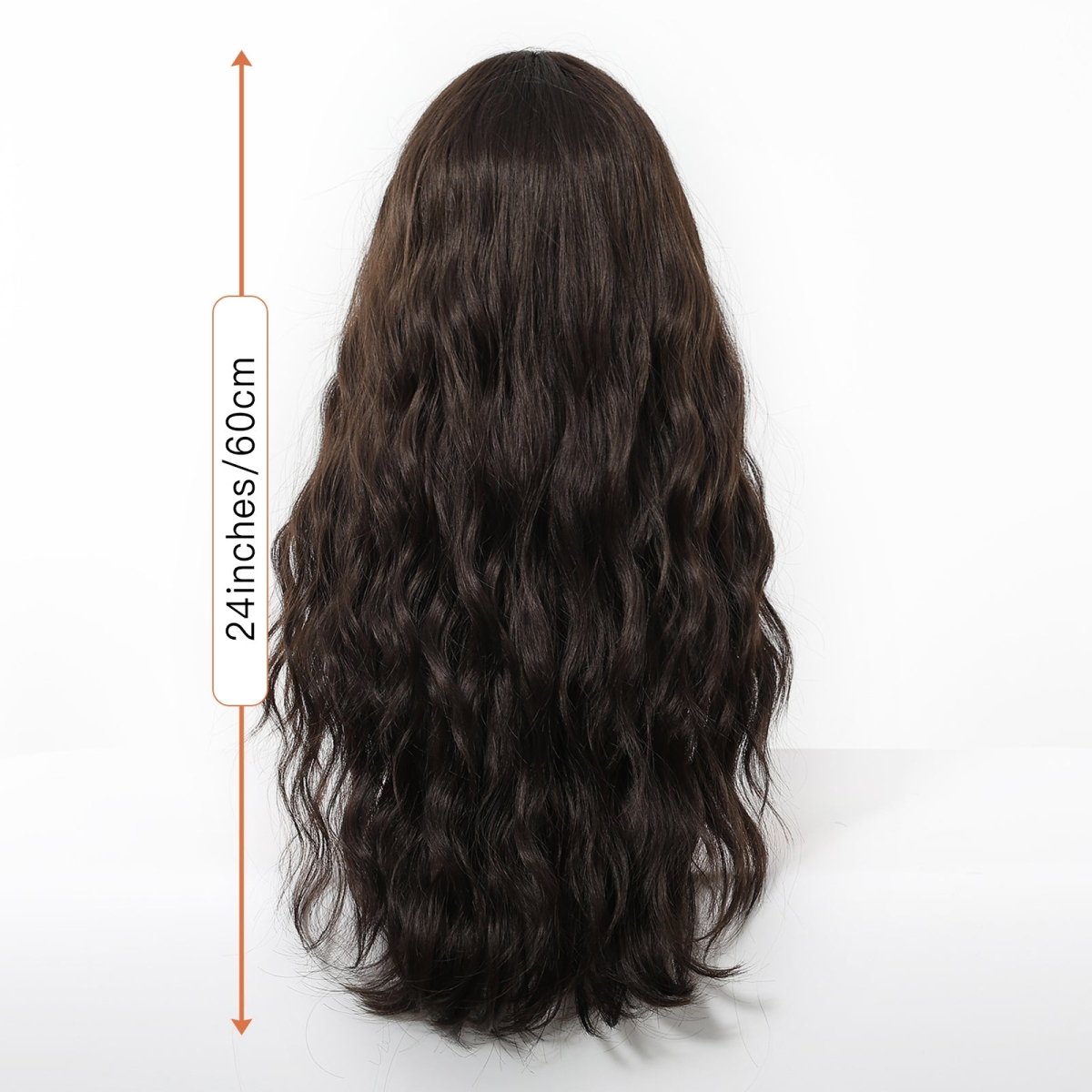 Dark Chocolate Wavy Wig with Full Fringe - MARKETPLACE | Brown, Fringe, Synthetic Hair | Milk &amp; Honey Wigs