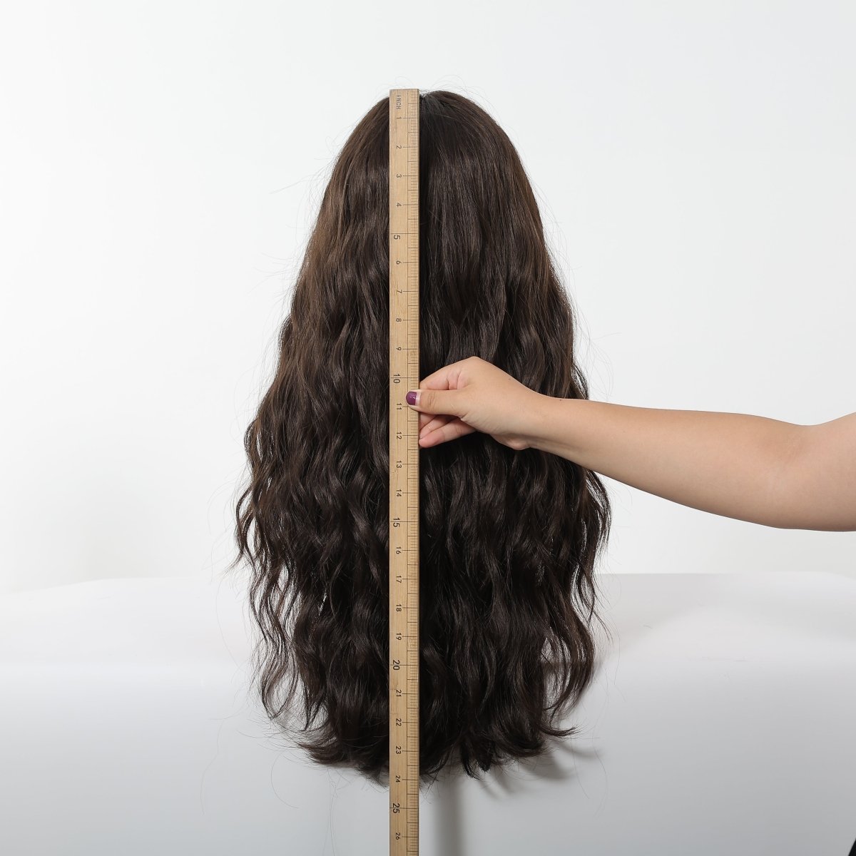 Dark Chocolate Wavy Wig with Full Fringe - MARKETPLACE | Brown, Fringe, Synthetic Hair | Milk &amp; Honey Wigs