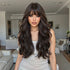 Dark Chocolate Wavy Wig with Full Fringe - MARKETPLACE | Brown, Fringe, Synthetic Hair | Milk & Honey Wigs