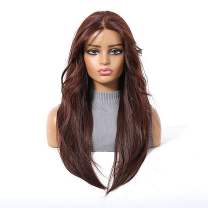 Dark copper 20 inch synthetic lace front wig | Milk &amp; Honey Wigs