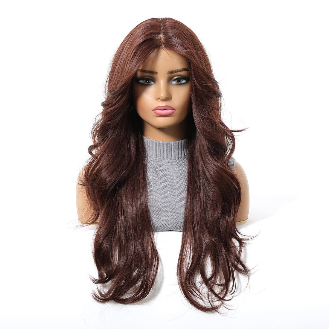 Dark Copper Brown 13x6 Lace Front Wig - MARKETPLACE | Ginger, 13x6 Lace Front, Synthetic Hair | Milk &amp; Honey Wigs