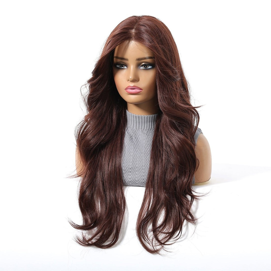 Dark Copper Brown 13x6 Lace Front Wig - MARKETPLACE | Ginger, 13x6 Lace Front, Synthetic Hair | Milk &amp; Honey Wigs