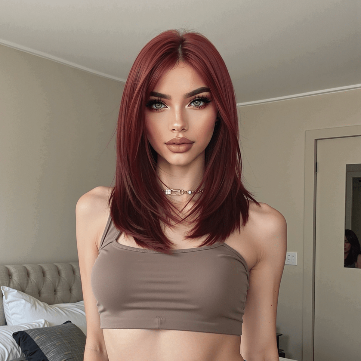 Deep Burgundy Red Layers Wig - MARKETPLACE | Red, Fringe, Synthetic Hair | Milk &amp; Honey Wigs