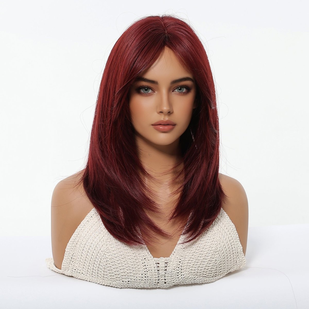 Deep Burgundy Red Layers Wig - MARKETPLACE | Red, Fringe, Synthetic Hair | Milk &amp; Honey Wigs
