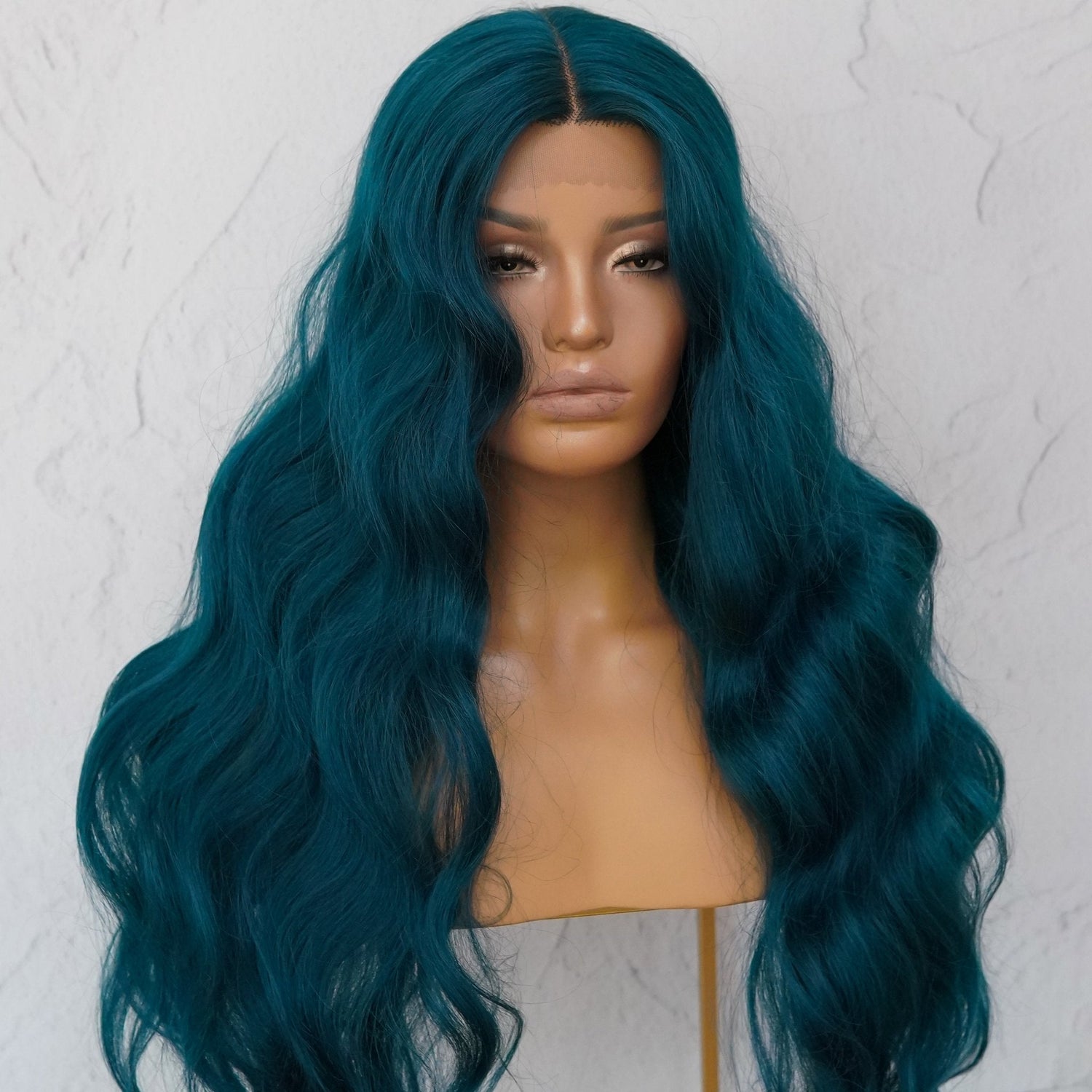 DELILAH - Teal Blue - Lace Front Wig | Blue, 28 Inch+, T-Part Lace Front, Synthetic Hair | Milk &amp; Honey Wigs