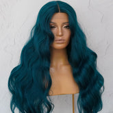 DELILAH - Teal Blue - Lace Front Wig | Blue, 28 Inch+, T-Part Lace Front, Synthetic Hair | Milk & Honey Wigs