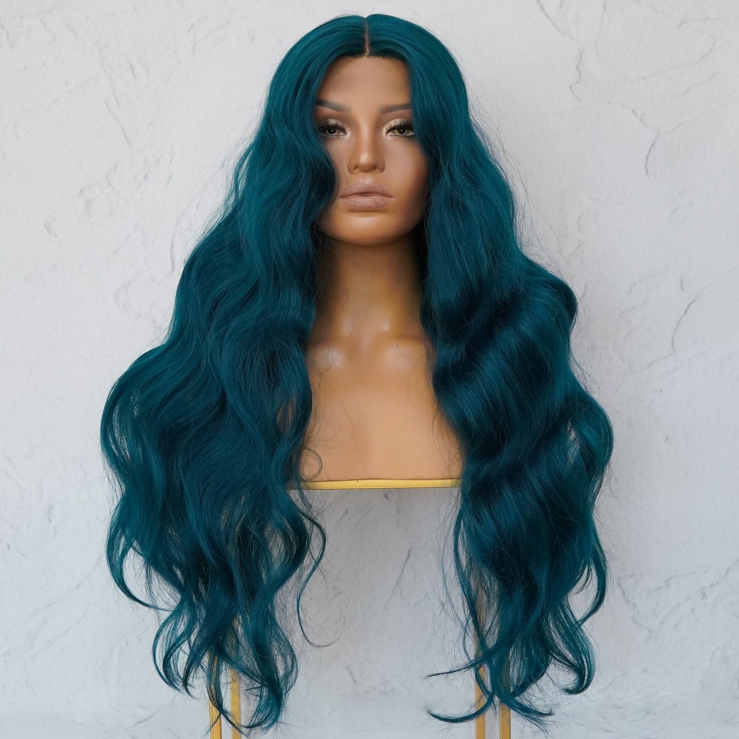 DELILAH - Teal Blue - Lace Front Wig | Blue, 28 Inch+, T-Part Lace Front, Synthetic Hair | Milk &amp; Honey Wigs