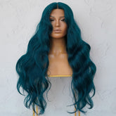DELILAH - Teal Blue - Lace Front Wig | Blue, 28 Inch+, T-Part Lace Front, Synthetic Hair | Milk & Honey Wigs