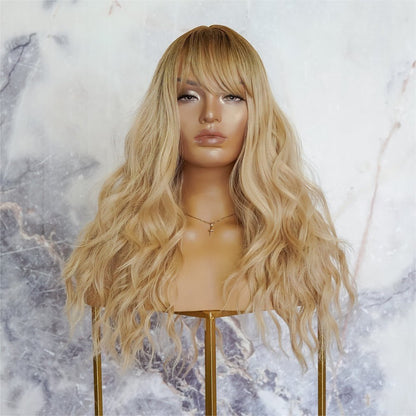 DOLCE blonde synthetic wavy fringe wig | Milk &amp; Honey Wigs