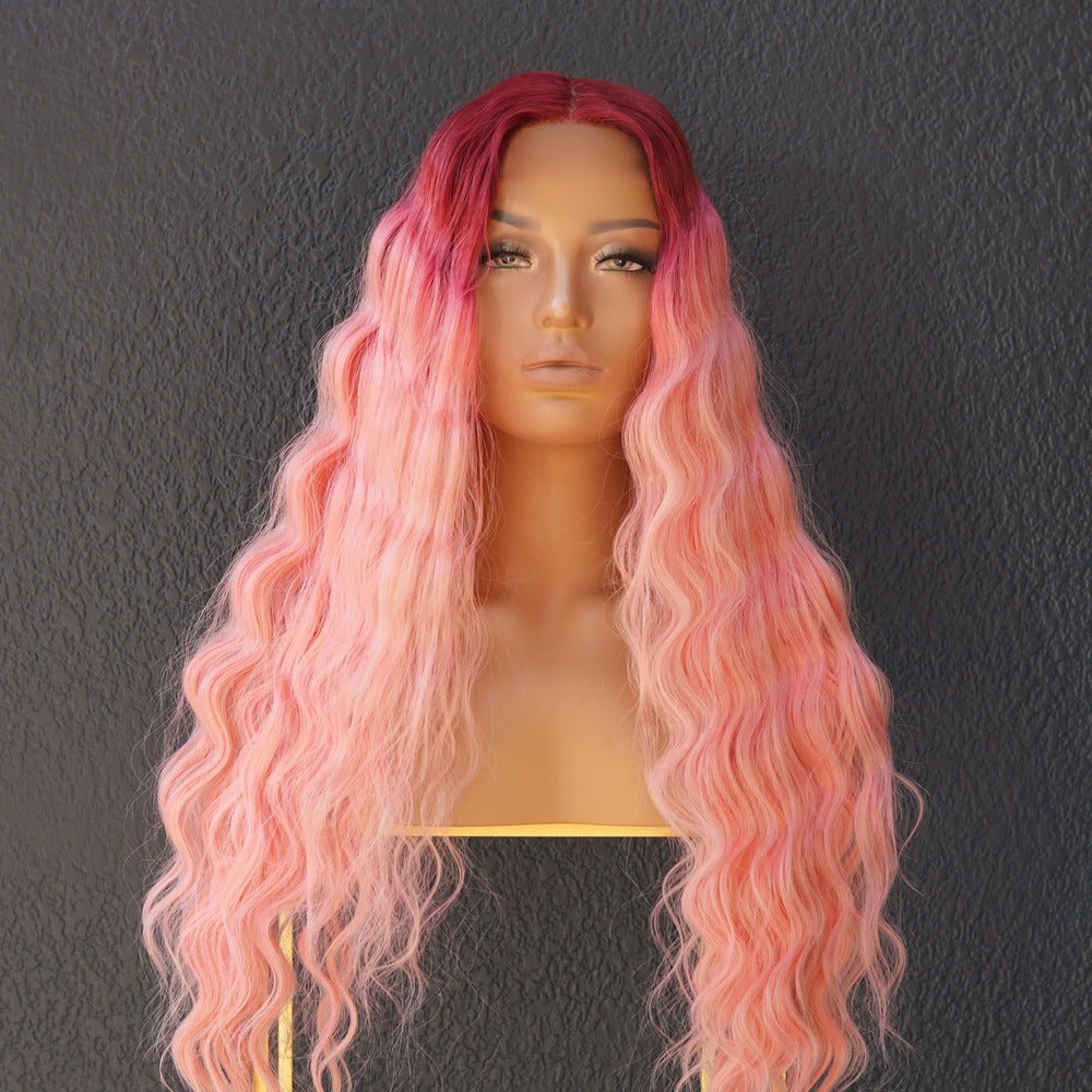 DREW - Ombre Pink - Lace Front Wig | Pink, 26 Inch, T-Part Lace Front, Synthetic Hair | Milk &amp; Honey Wigs