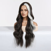 Ebony Waves with Front Platinum Highlights  Wig - MARKETPLACE | Black, Fringe, Synthetic Hair | Milk & Honey Wigs