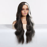 Ebony Waves with Front Platinum Highlights  Wig - MARKETPLACE | Black, Fringe, Synthetic Hair | Milk & Honey Wigs